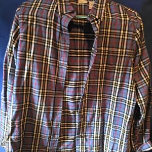 L.L. Bean Blue and Red Plaid Button Down Shirt